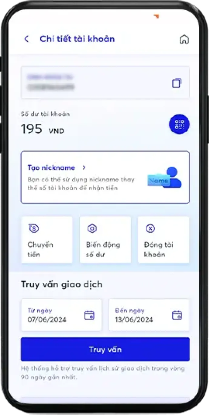 Bước 3: Tại CHI TIẾT TÀI KHOẢN kéo lên chọn truy vấn