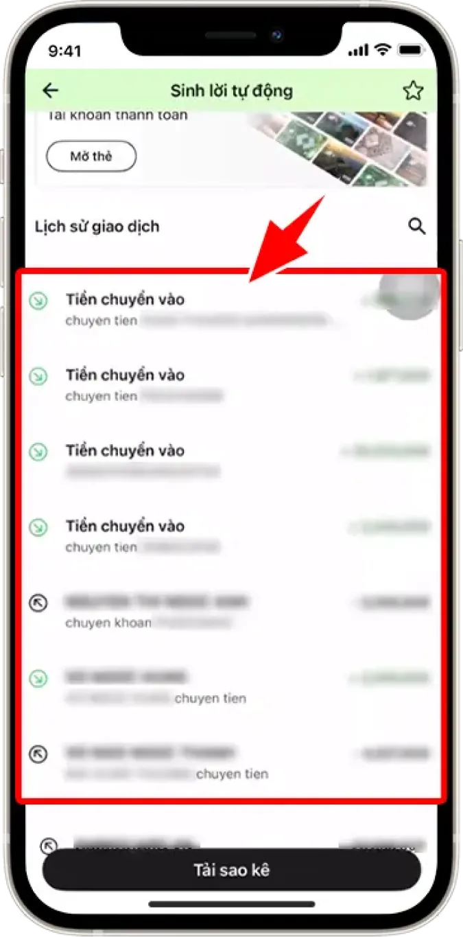 Bước 3: Chọn vào giao dịch cần kiểm tra